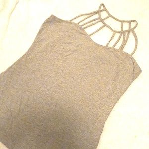 VENUS Gray Criss Cross Tank, Small